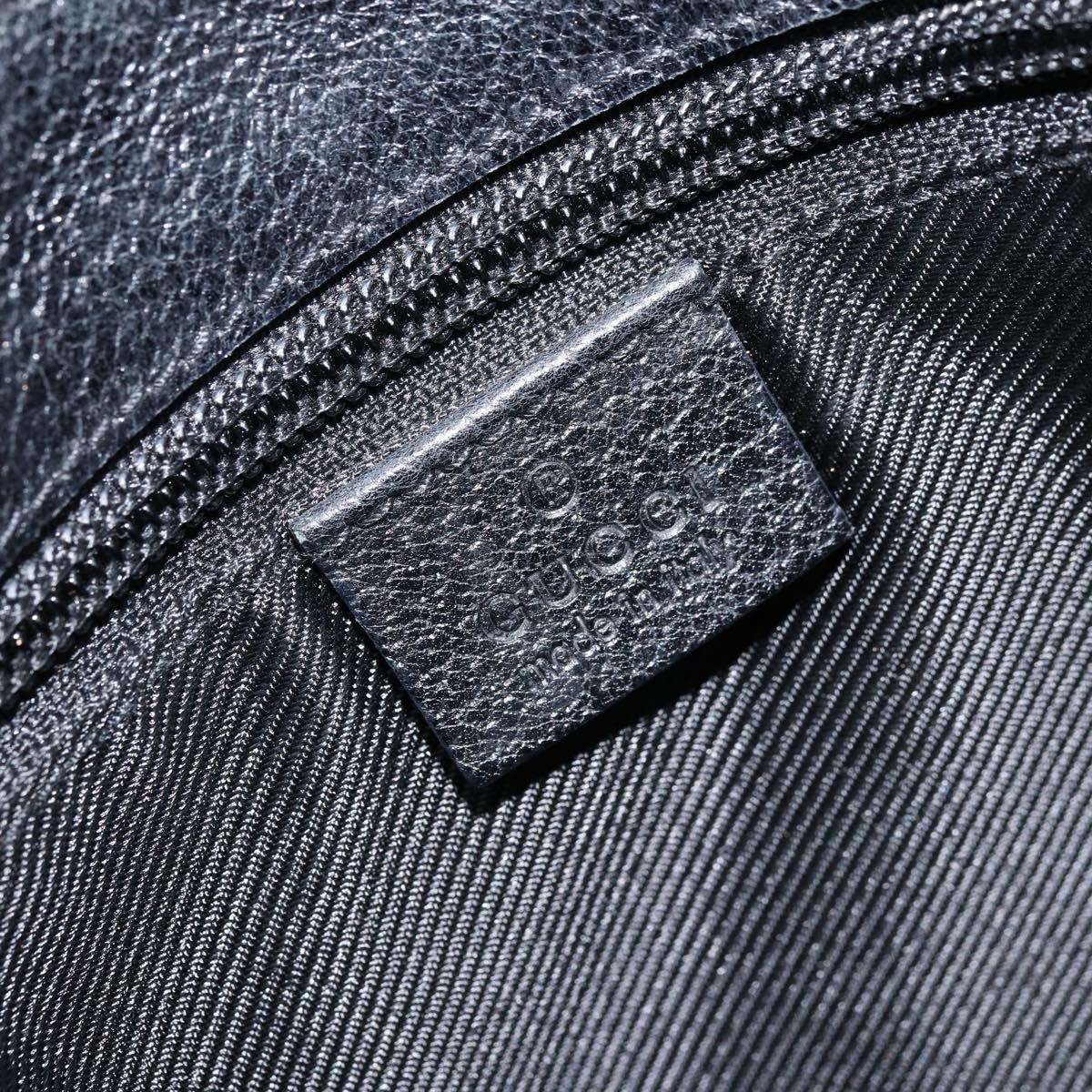 GUCCI GG Canvas Shoulder Bag Black Silver 110054 Auth 173836
