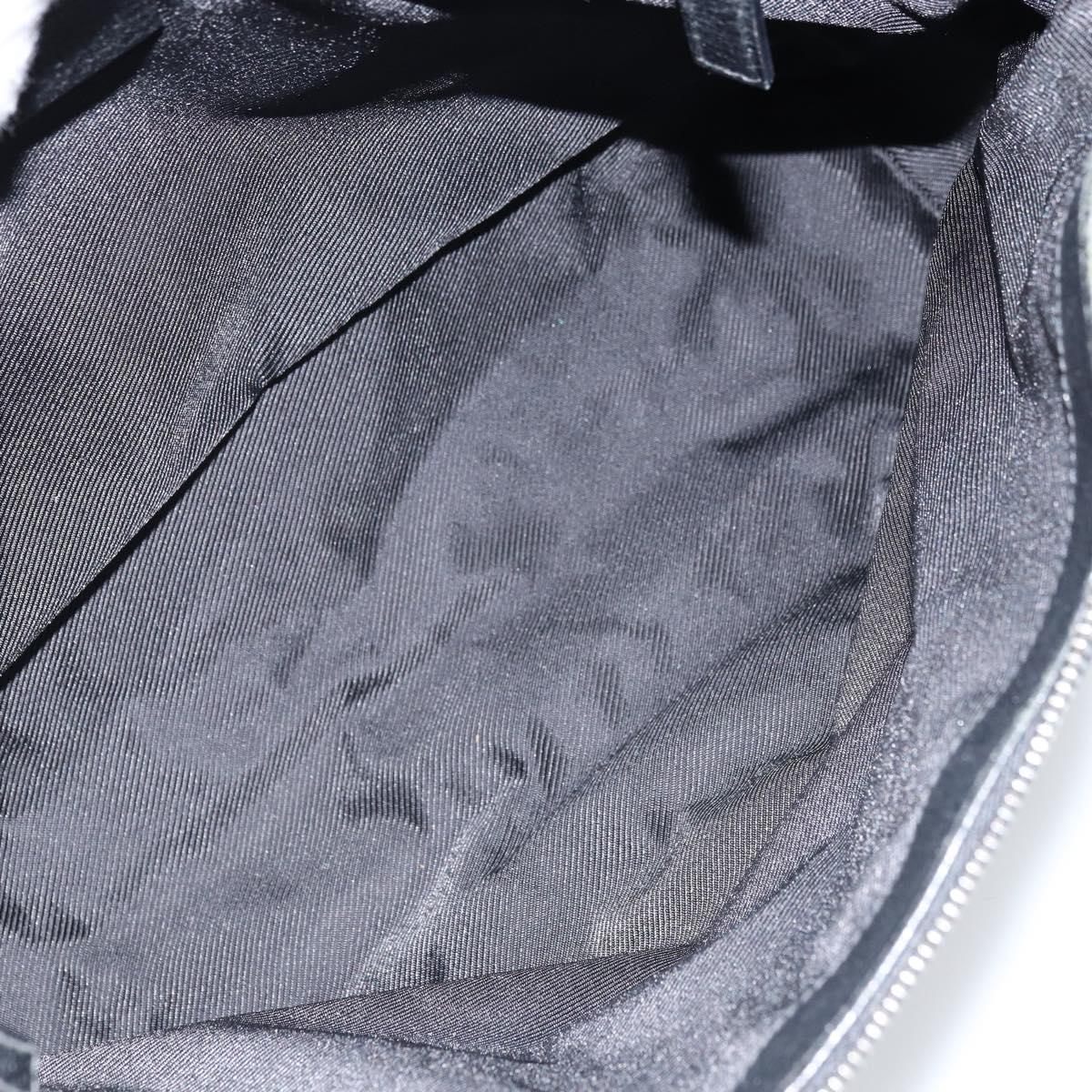 GUCCI GG Canvas Shoulder Bag Black Silver 110054 Auth 173836
