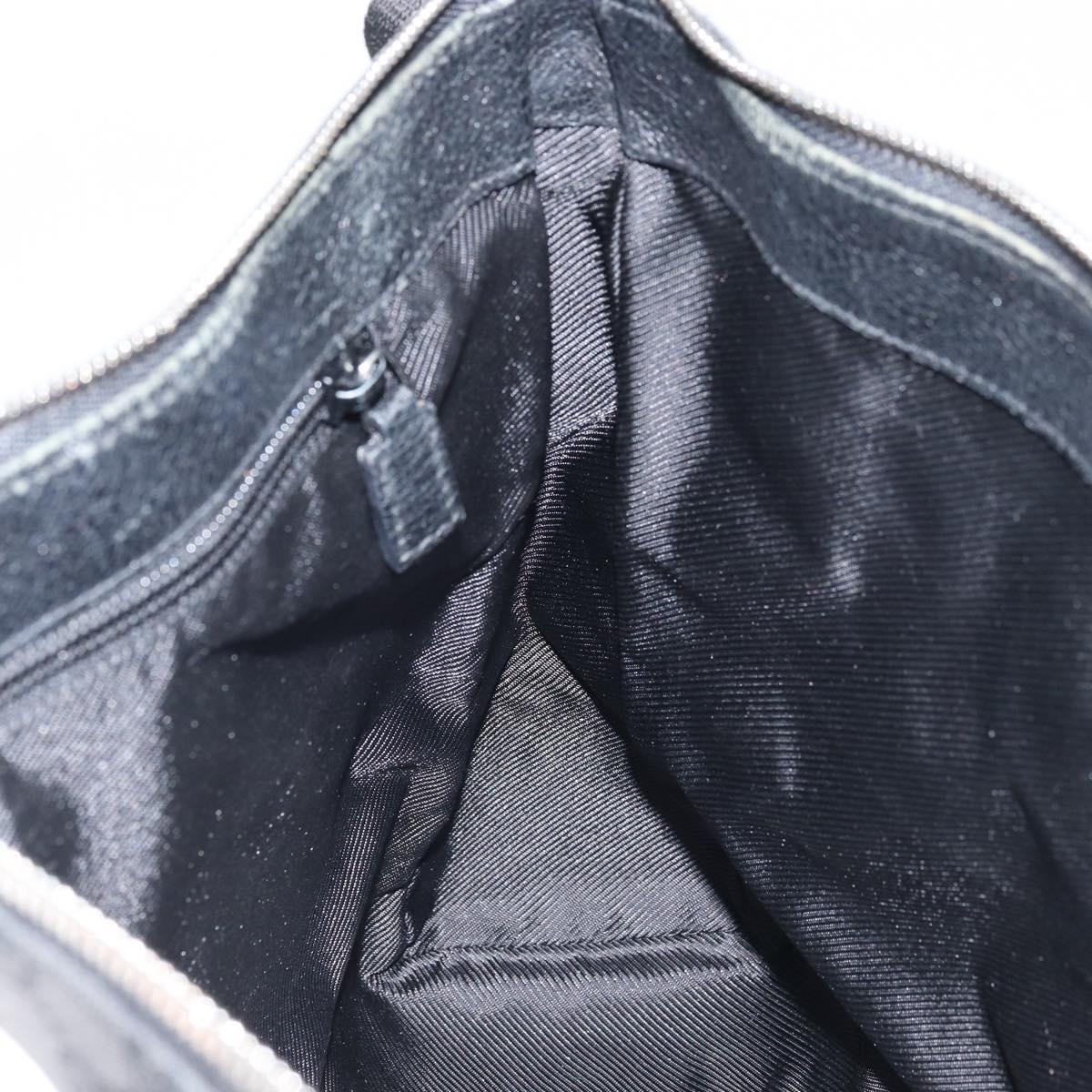 GUCCI GG Canvas Shoulder Bag Black Silver 110054 Auth 173836