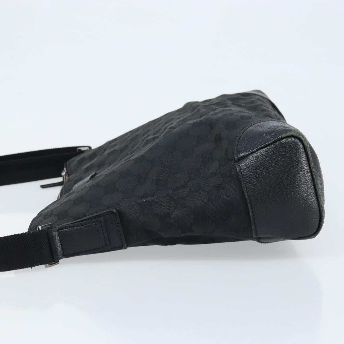 GUCCI GG Canvas Shoulder Bag Black Silver 110054 Auth 173836