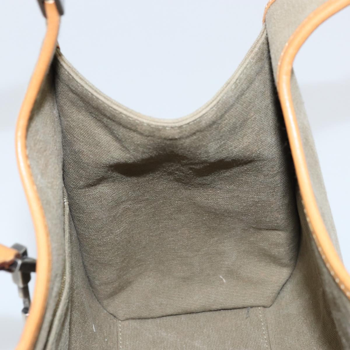 GUCCI Jackie Hand Bag Canvas Beige Silver 01719 Auth 173837V