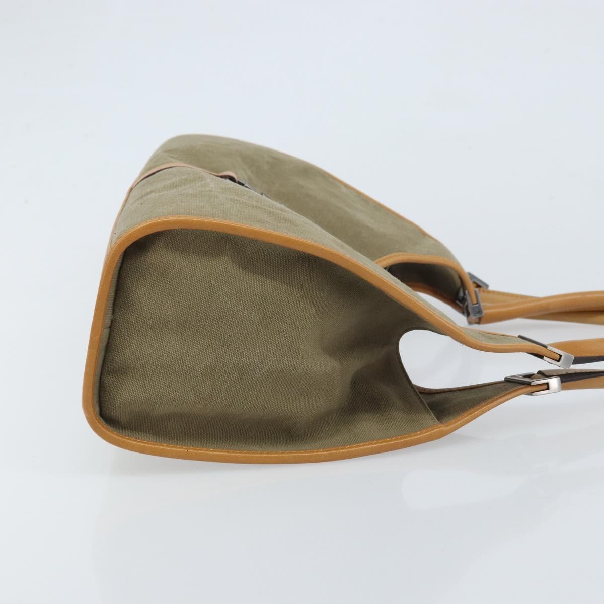 GUCCI Jackie Hand Bag Canvas Beige Silver 01719 Auth 173837V