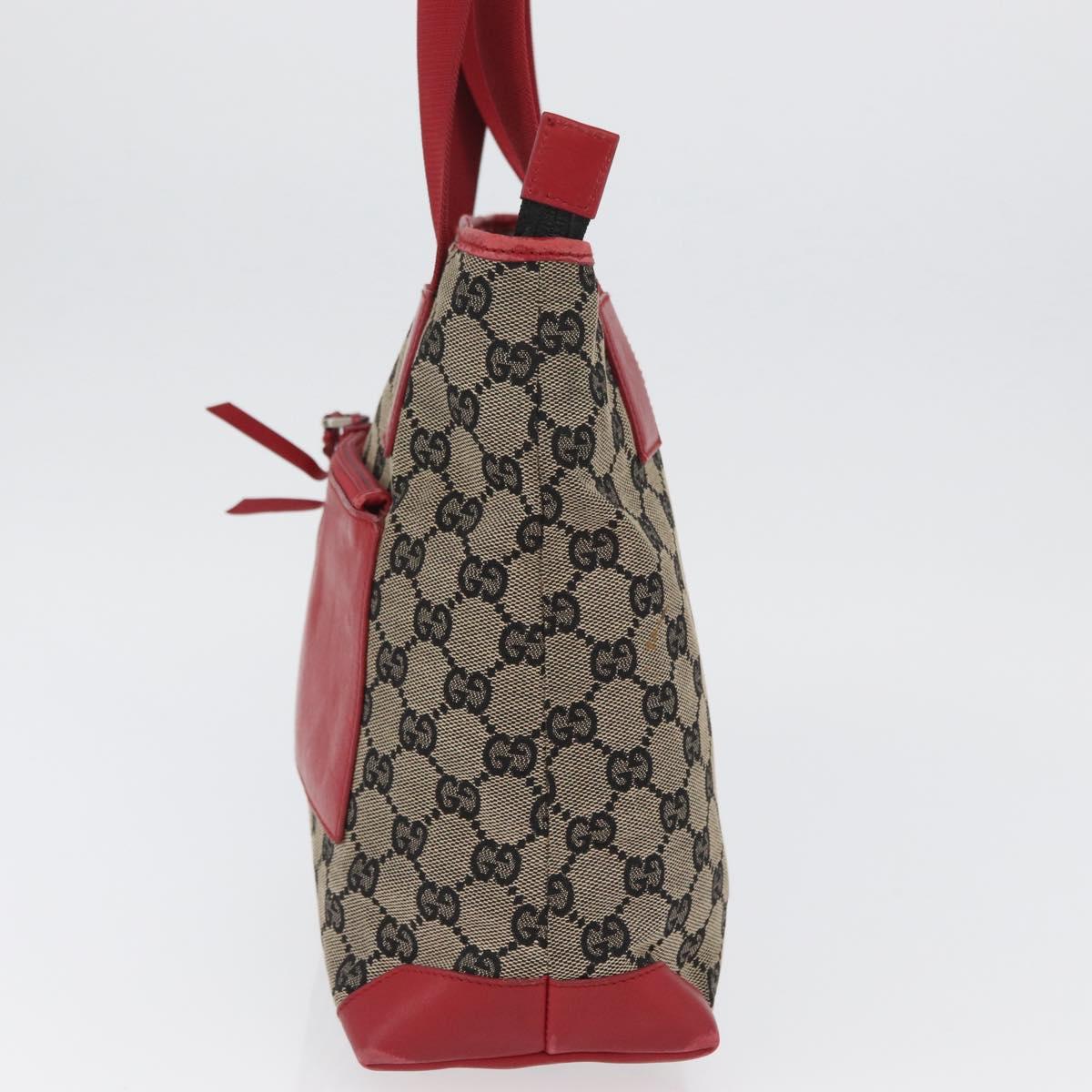 GUCCI GG Canvas Tote Bag Beige Silver 019 0402 3754 Auth 173842