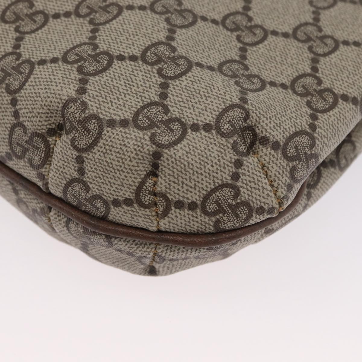 GUCCI GG Supreme Web Sherry Line Shoulder Bag PVC Beige Gold Auth 173844