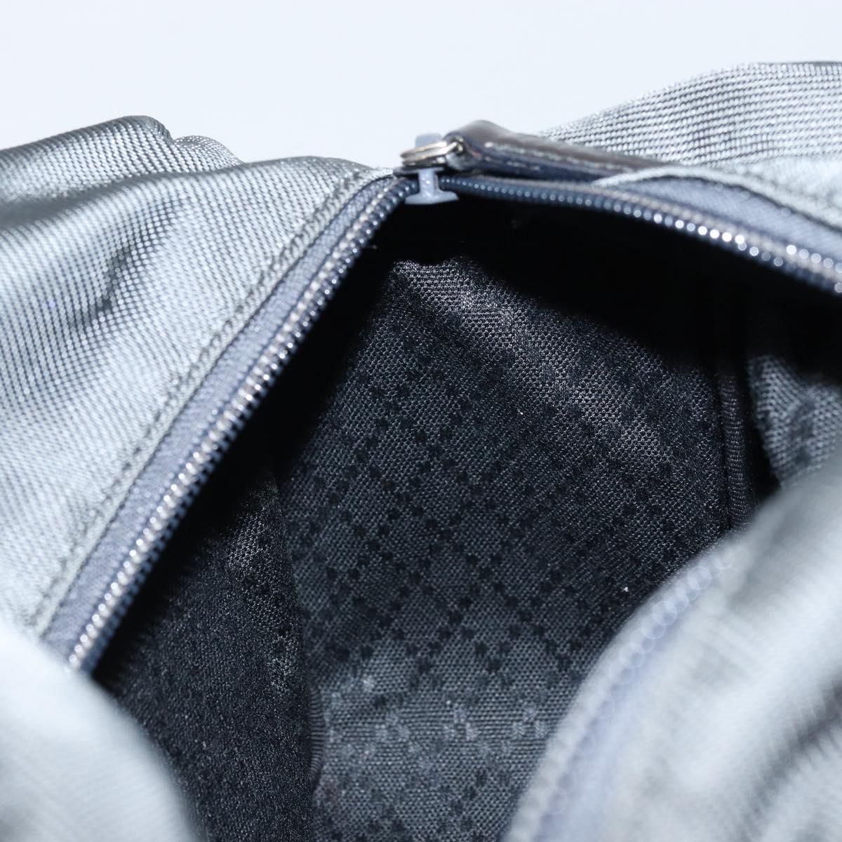 GUCCI Bamboo Hand Bag Nylon Gray Silver 000 1014 0575 5 Auth 173845A