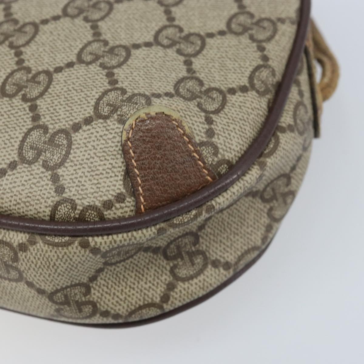 GUCCI GG Supreme Web Sherry Line Bag PVC Beige Gold 89 02 066 Auth 173850