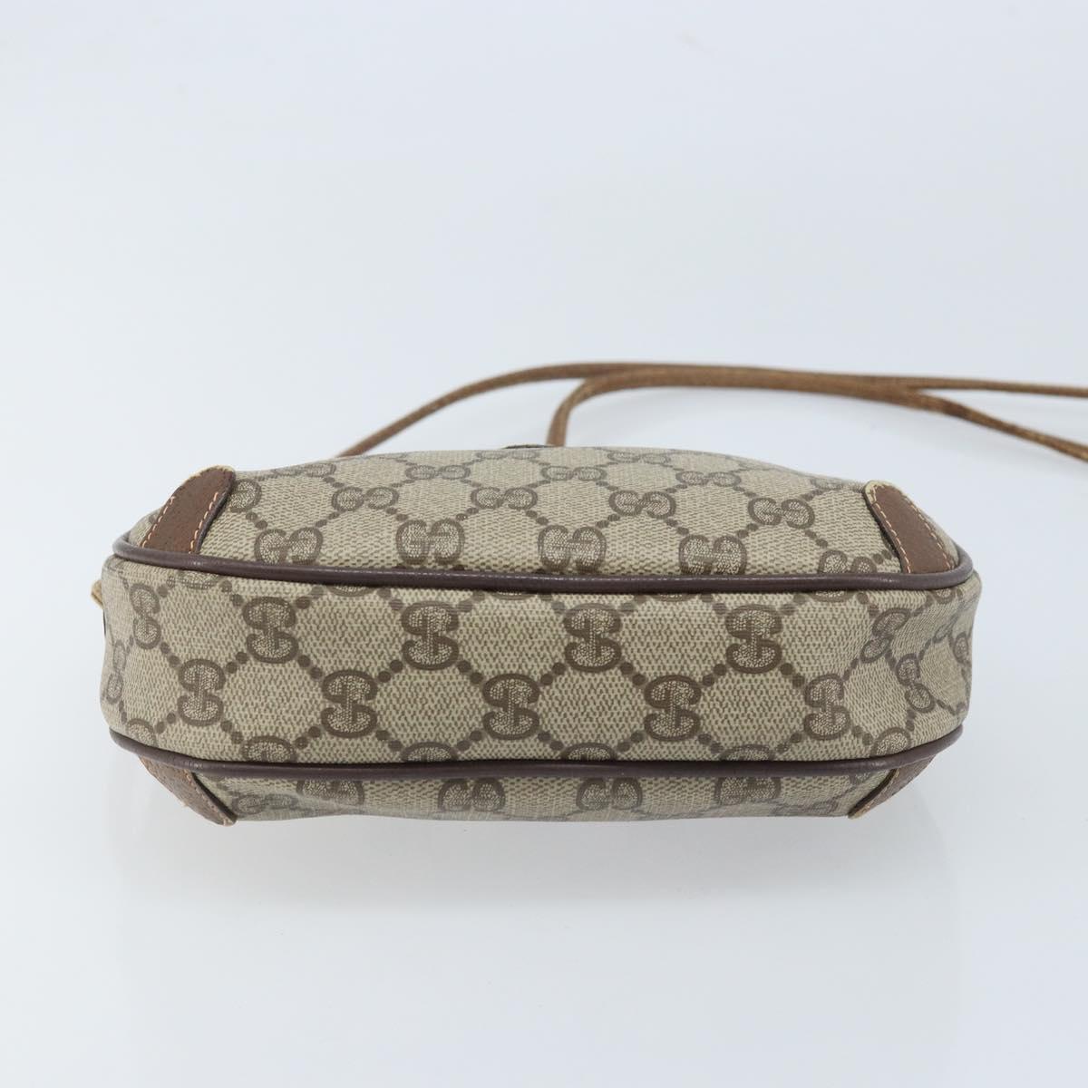 GUCCI GG Supreme Web Sherry Line Bag PVC Beige Gold 89 02 066 Auth 173850