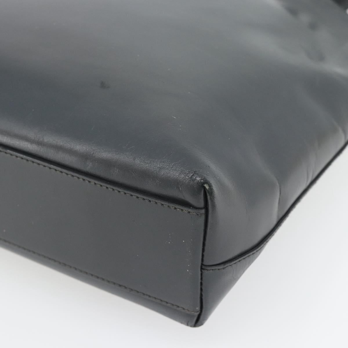 PRADA Tote Bag Leather Black Silver Auth 173853
