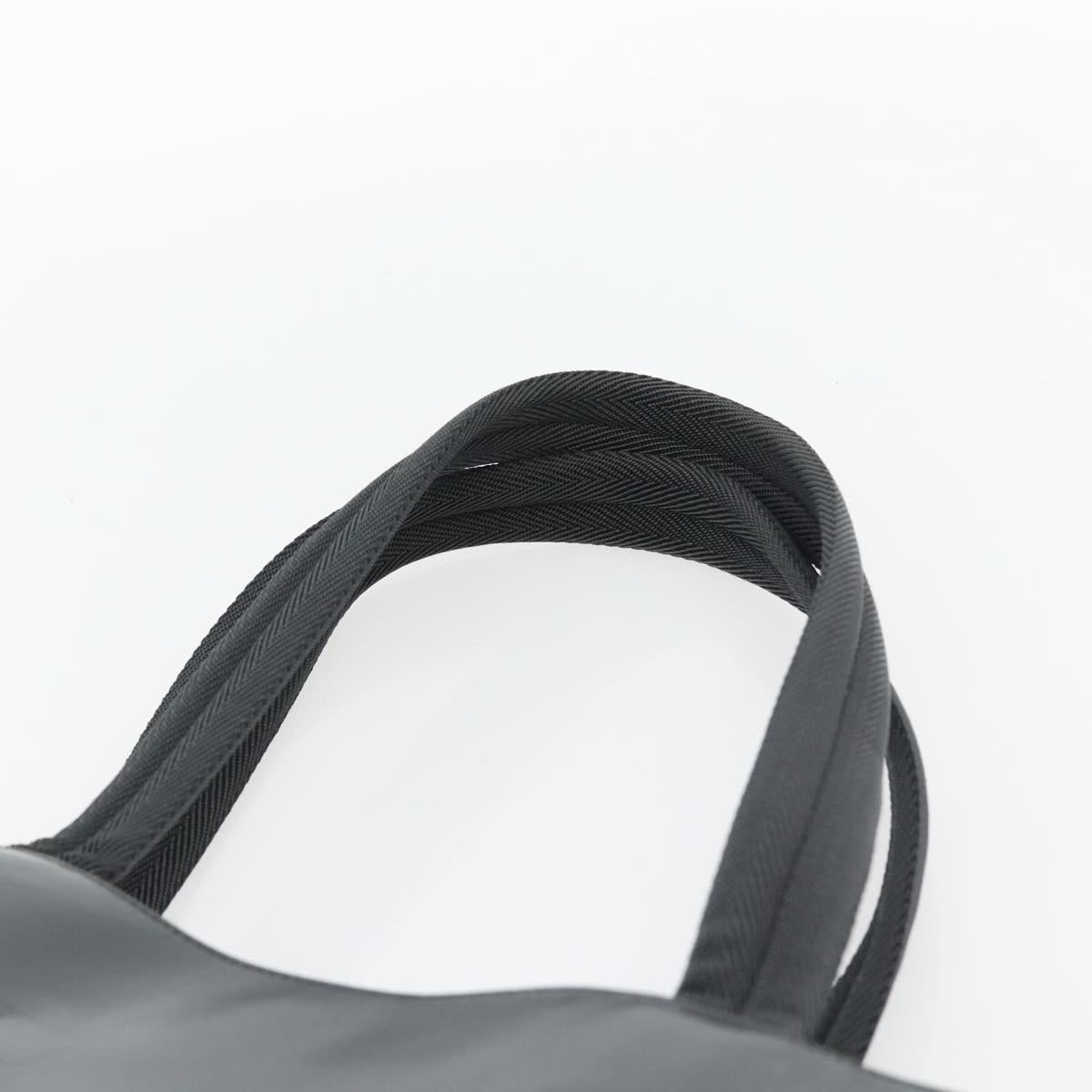 PRADA Tote Bag Leather Black Silver Auth 173853