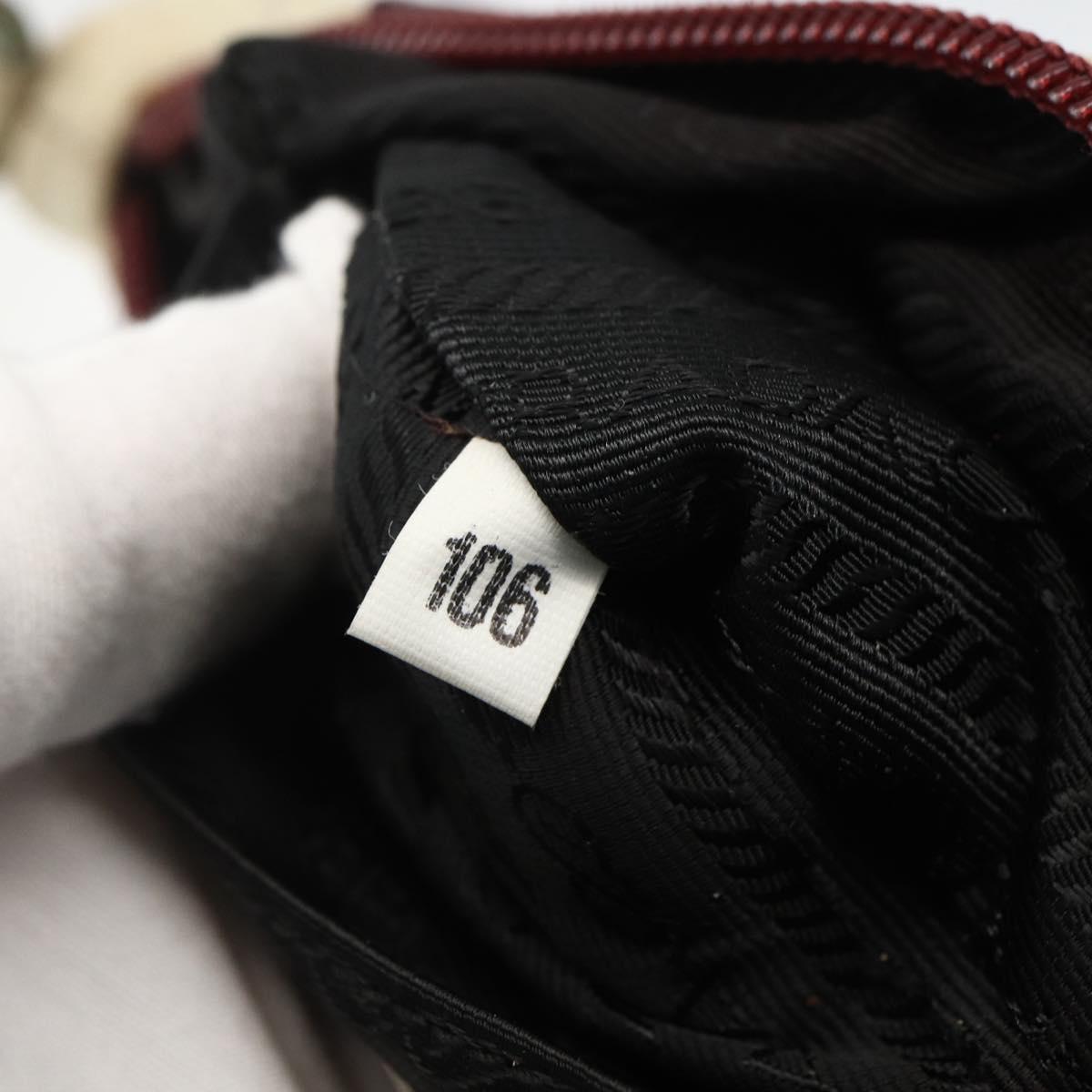 PRADA Shoulder Bag Nylon White Silver Auth 173854