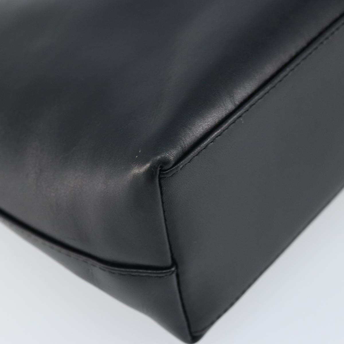 GUCCI Shoulder Bag Leather Black Gold 001 1998 1785 Auth 173859