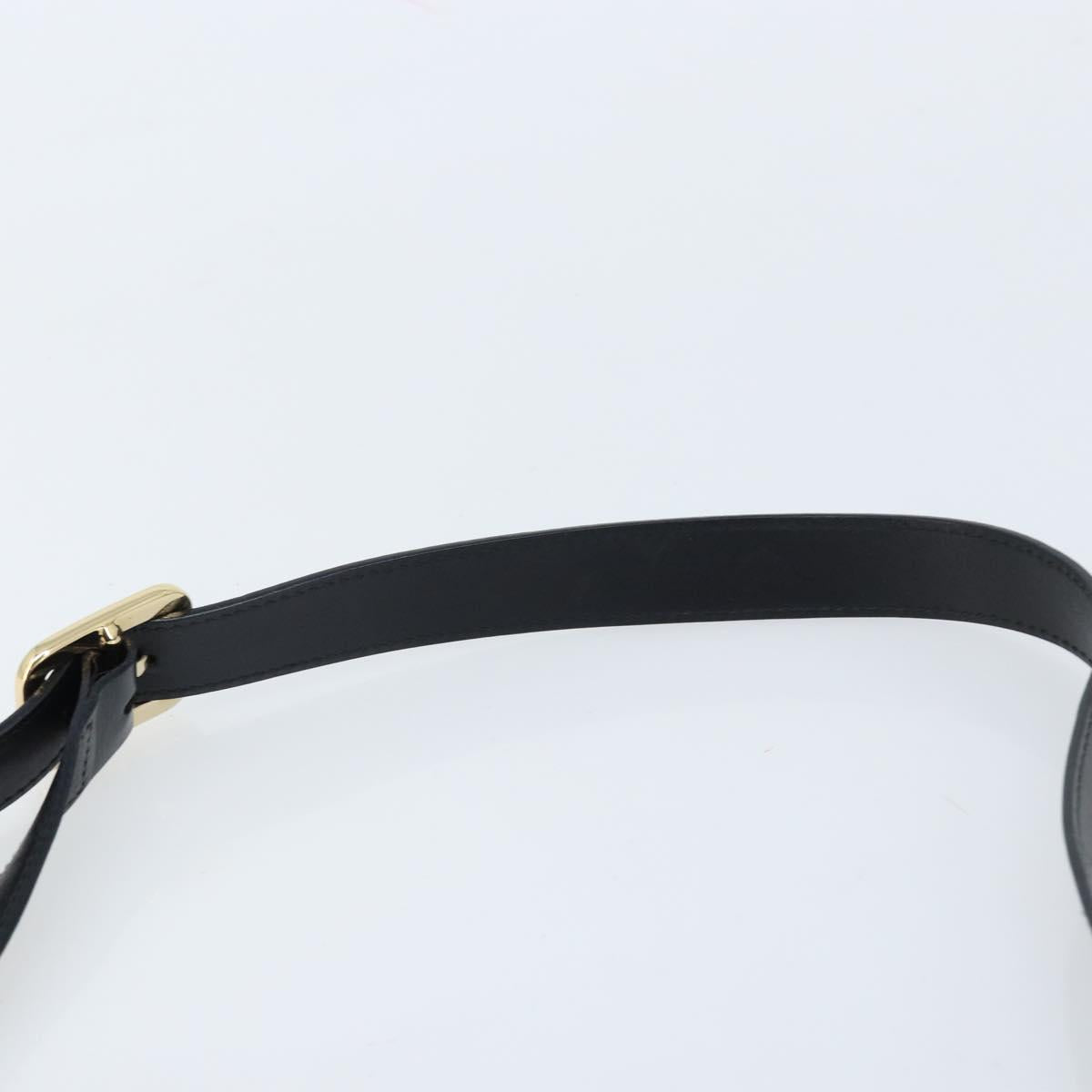 GUCCI Shoulder Bag Leather Black Gold 001 1998 1785 Auth 173859