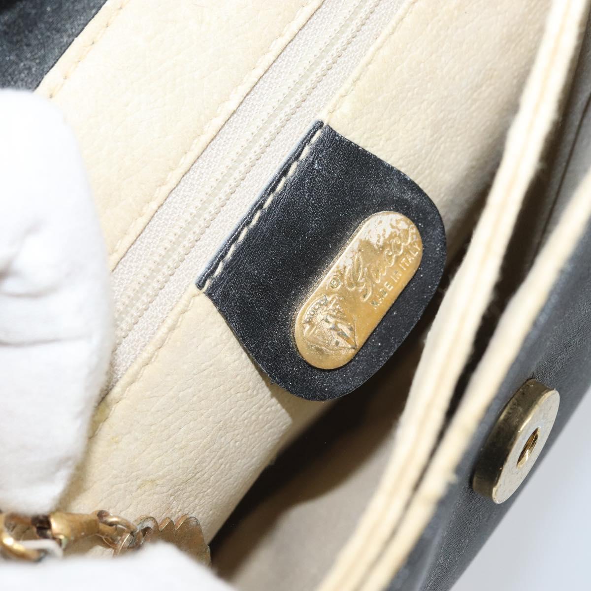 GUCCI Micro GG Supreme Shoulder Bag PVC Black Gold 007 92 5548 Auth 173860
