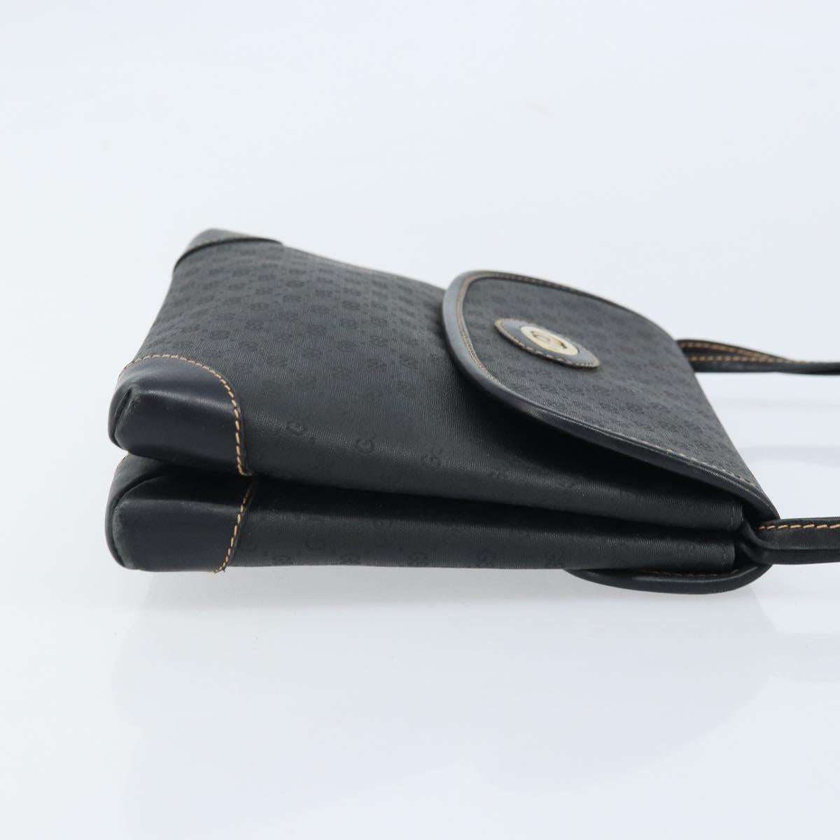 GUCCI Micro GG Supreme Shoulder Bag PVC Black Gold 007 92 5548 Auth 173860