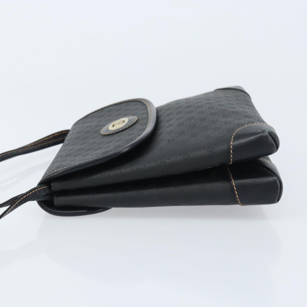 GUCCI Micro GG Supreme Shoulder Bag PVC Black Gold 007 92 5548 Auth 173860
