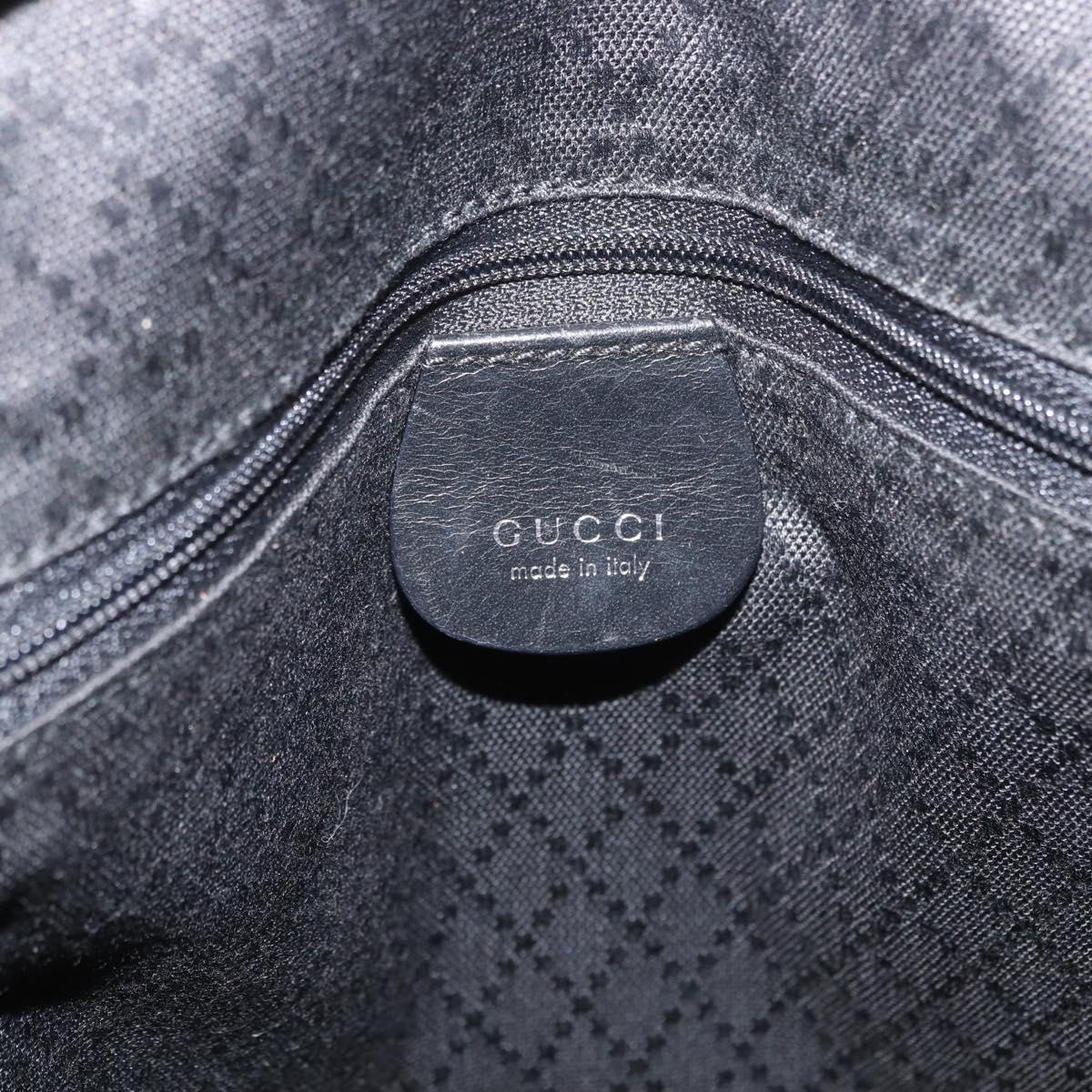 GUCCI Tote Bag Nylon Black Silver Auth 173861