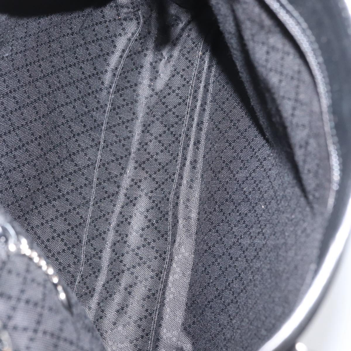 GUCCI Tote Bag Nylon Black Silver Auth 173861
