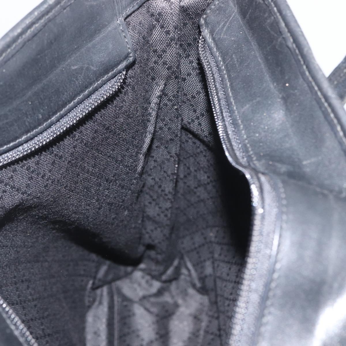 GUCCI Tote Bag Nylon Black Silver Auth 173861