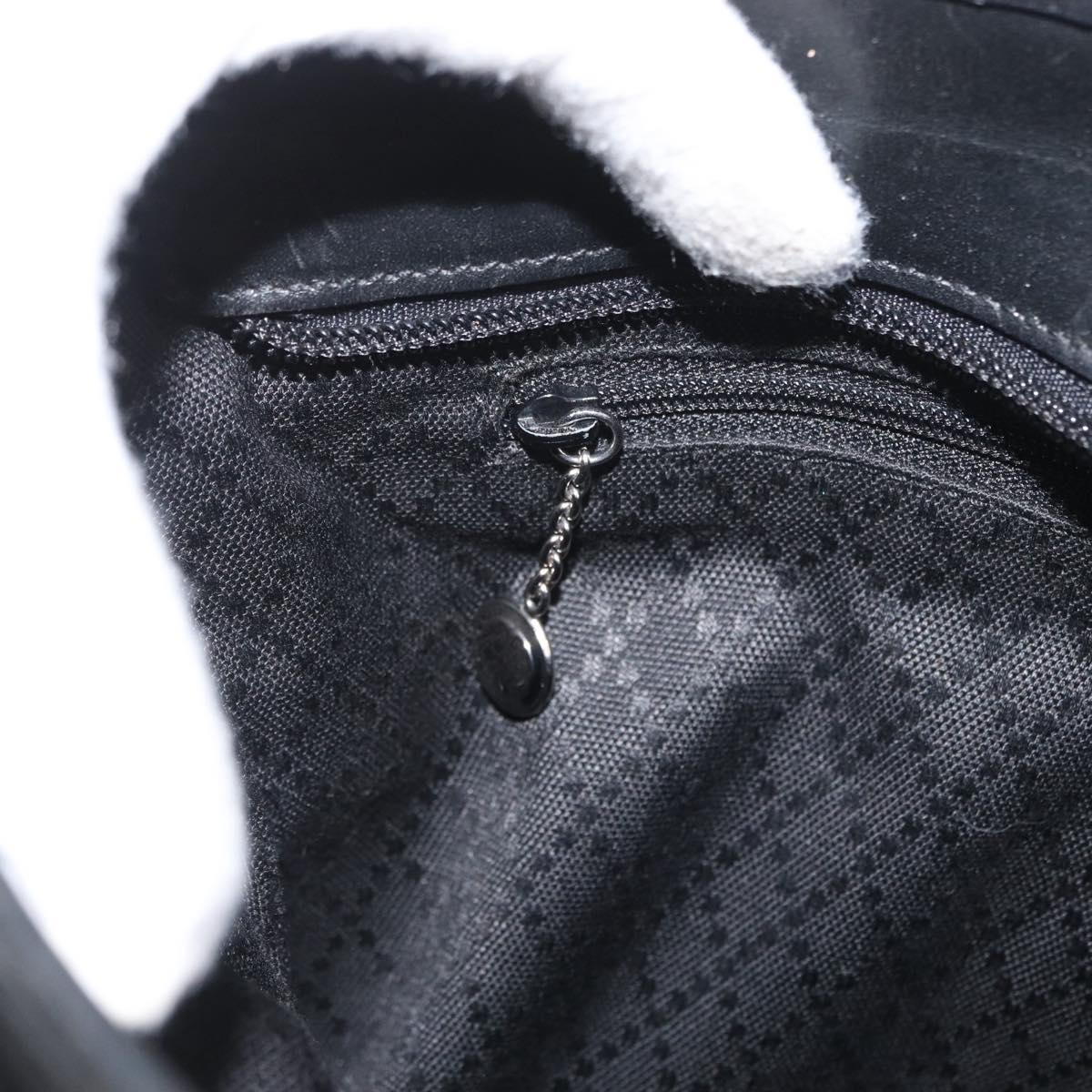 GUCCI Tote Bag Nylon Black Silver Auth 173861
