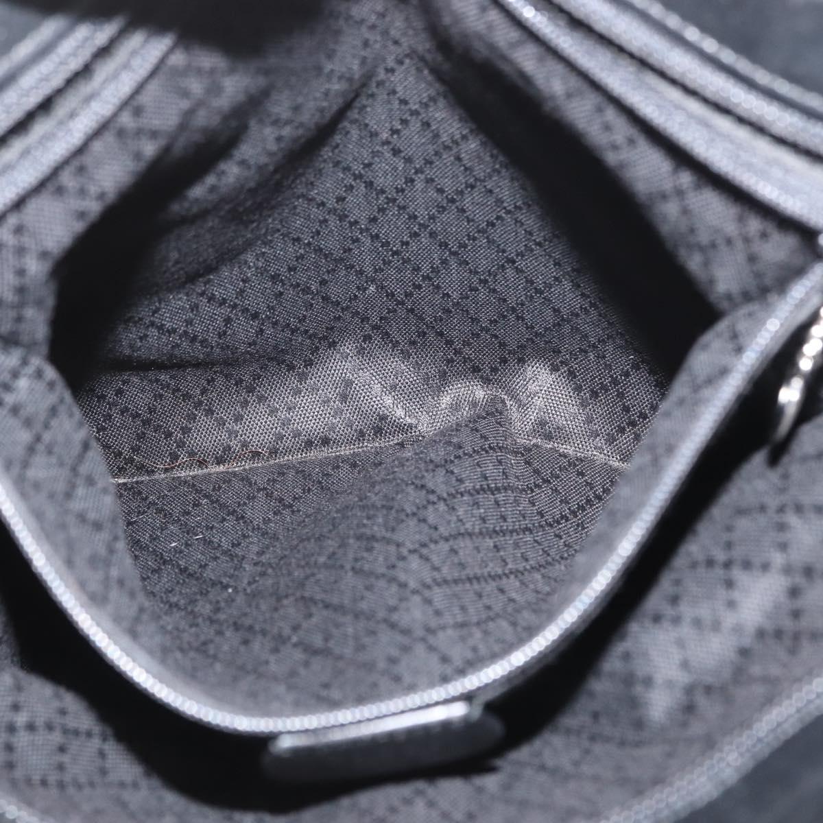 GUCCI Tote Bag Nylon Black Silver Auth 173861