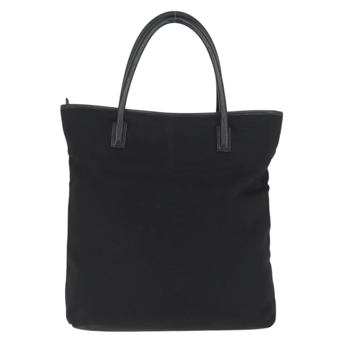 GUCCI Tote Bag Nylon Black Silver Auth 173861