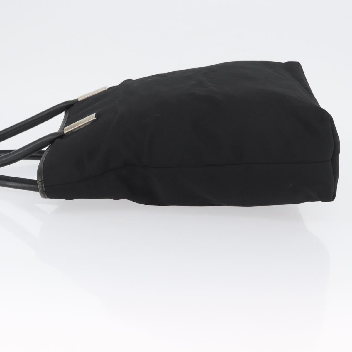GUCCI Tote Bag Nylon Black Silver Auth 173861