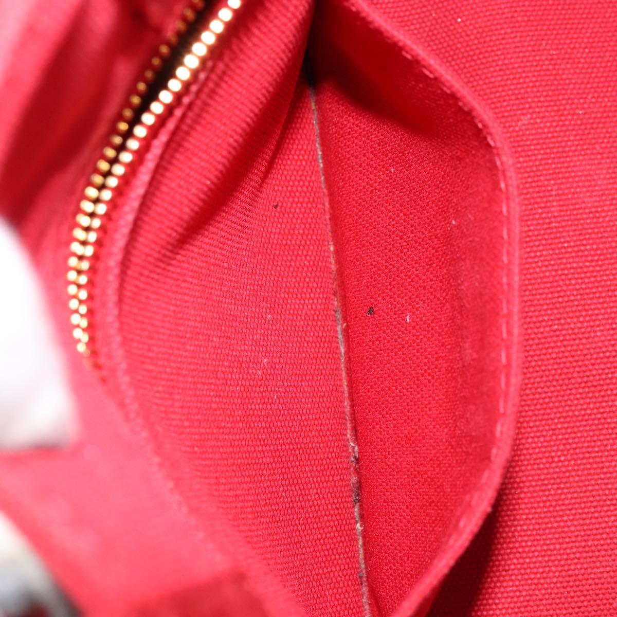 PRADA Canapa PM Hand Bag Canvas Red Gold Auth 173862