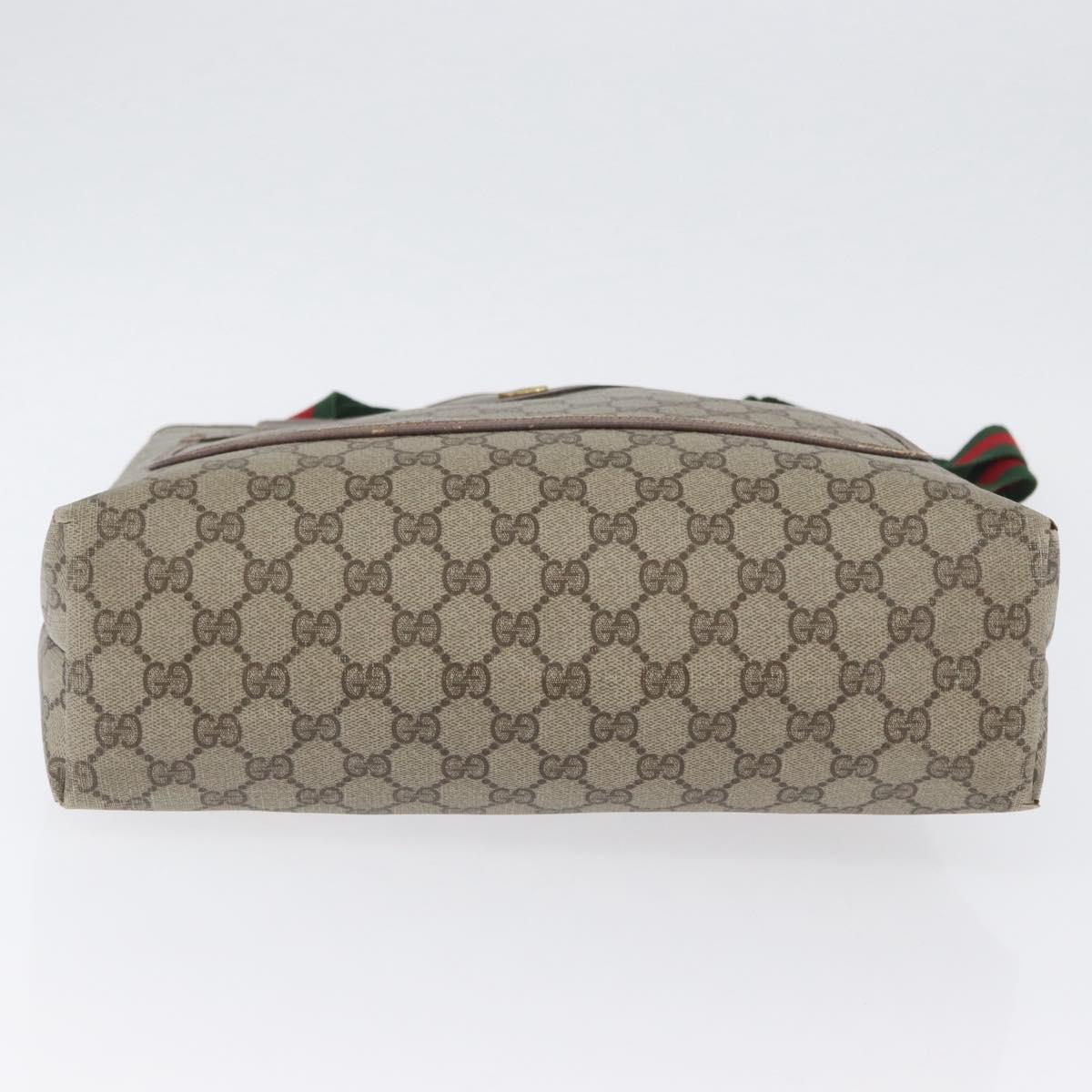 GUCCI GG Supreme Web Sherry Line Tote Bag PVC Beige Red 39 02 0031 Auth 173865