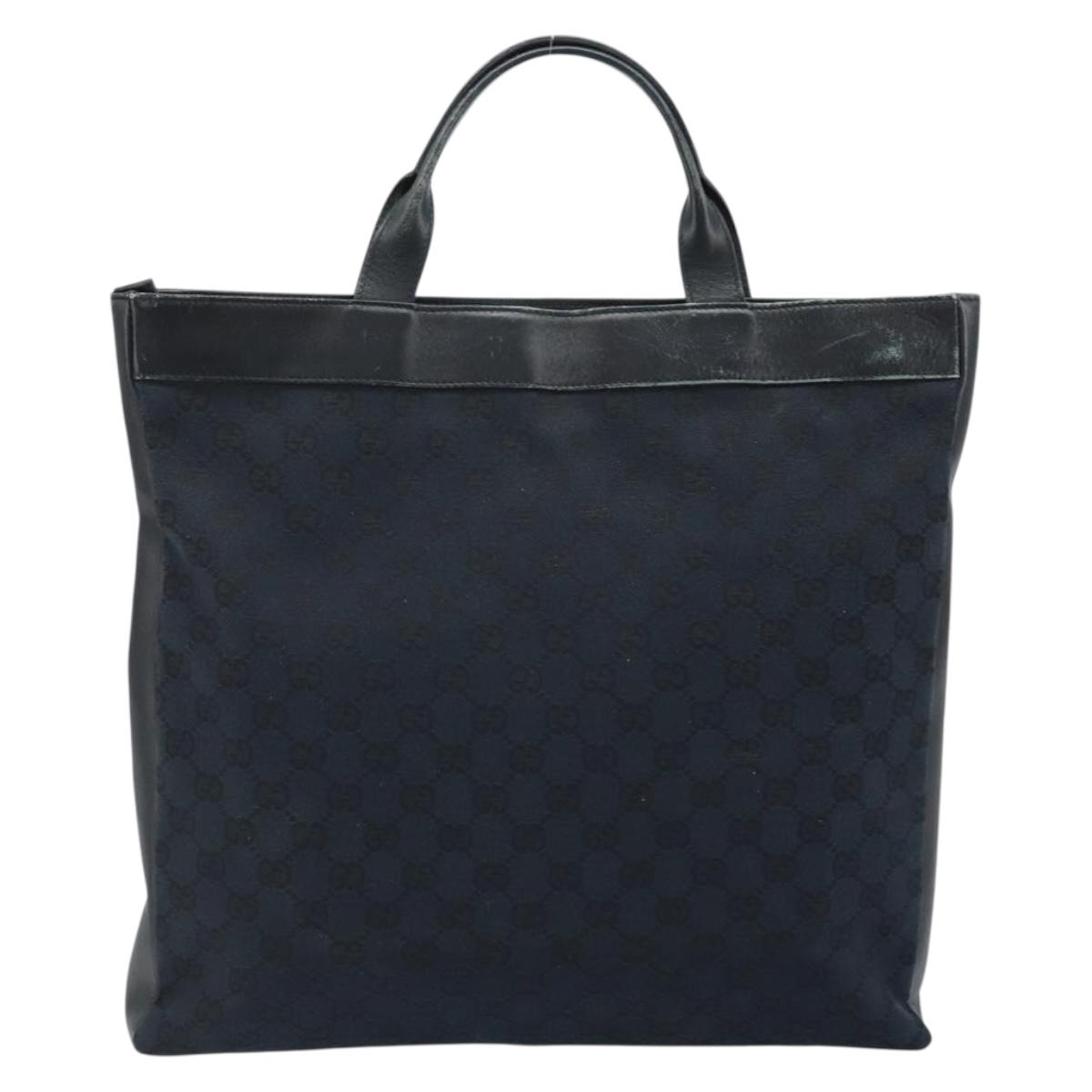 GUCCI GG Canvas Hand Bag Black Gold 001 4033 Auth 173867
