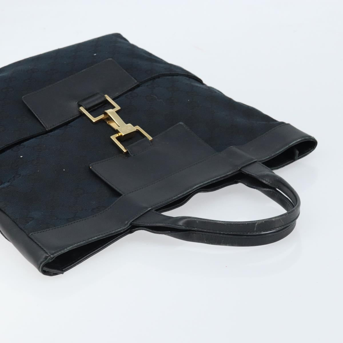 GUCCI GG Canvas Hand Bag Black Gold 001 4033 Auth 173867