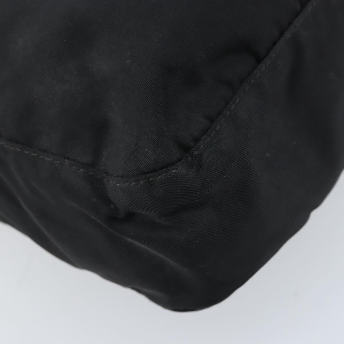 PRADA Shoulder Bag Nylon Black Silver Auth 173868
