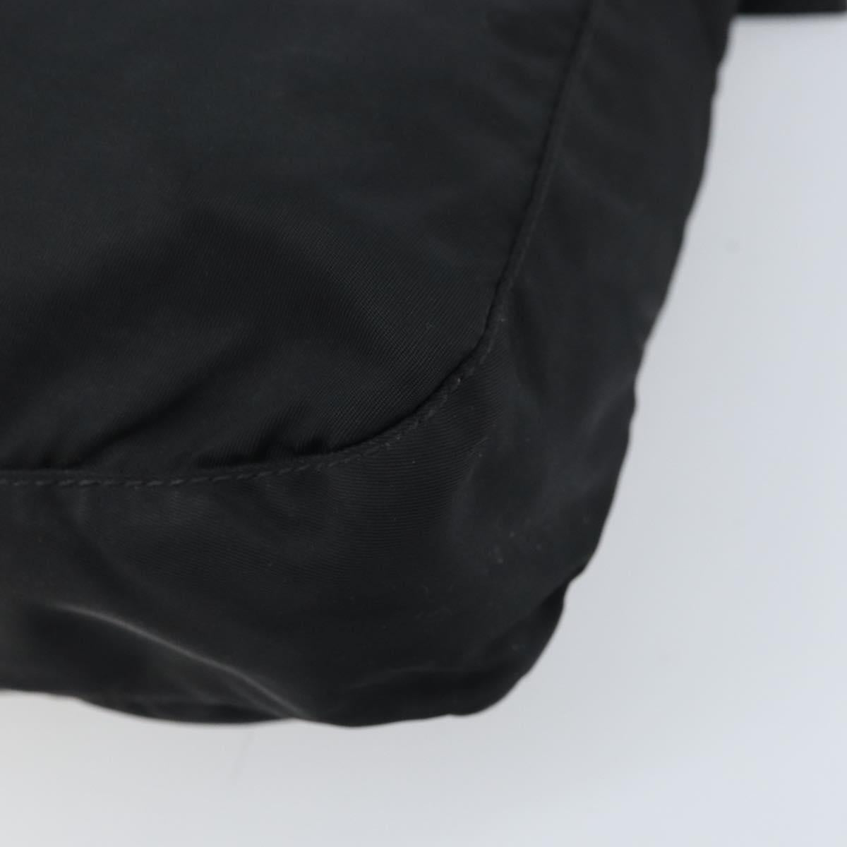 PRADA Shoulder Bag Nylon Black Silver Auth 173868