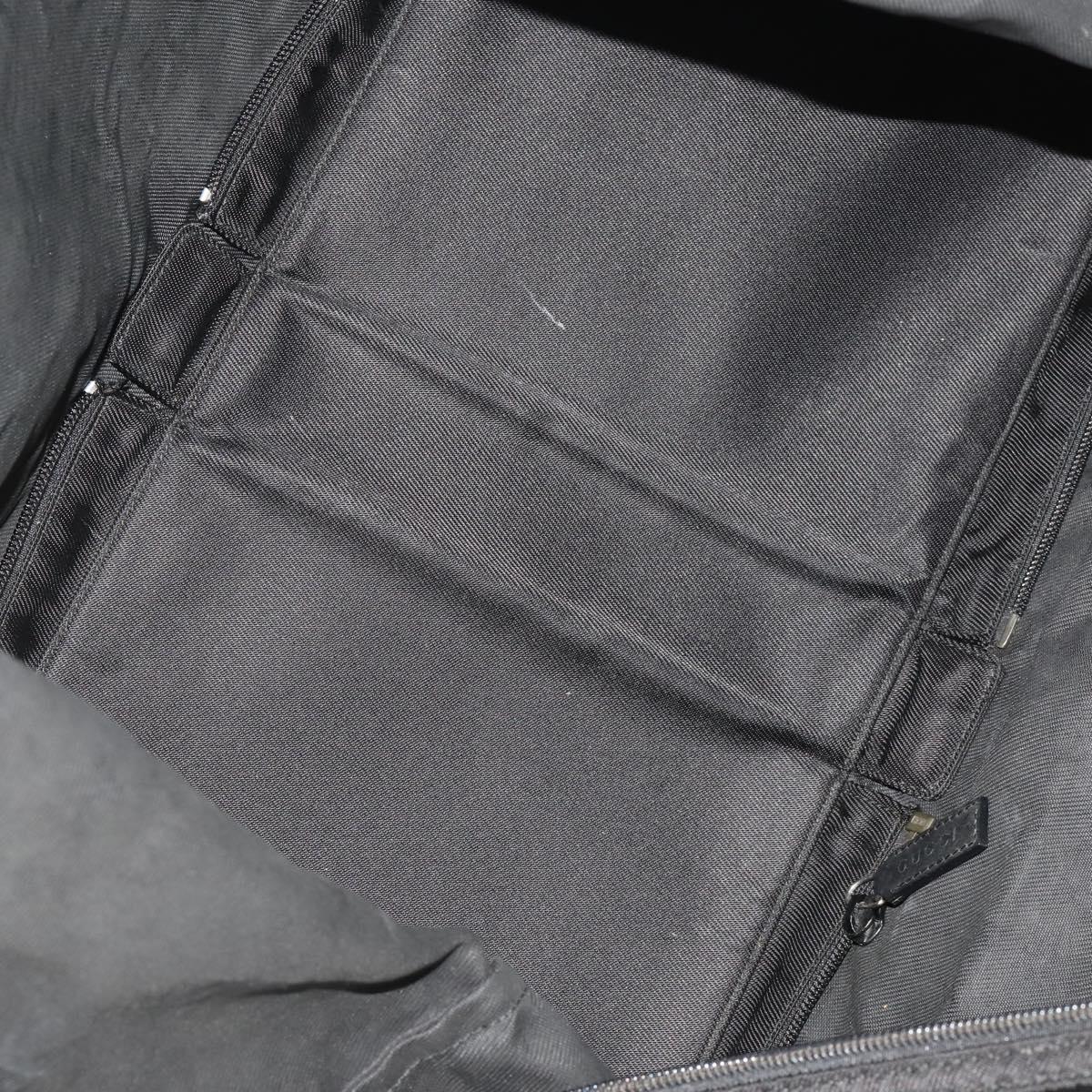GUCCI Boston Bag Nylon Black Silver 012 0387 Auth 173869