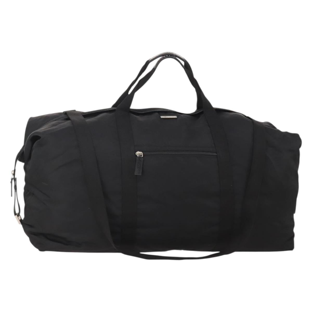 GUCCI Boston Bag Nylon Black Silver 012 0387 Auth 173869
