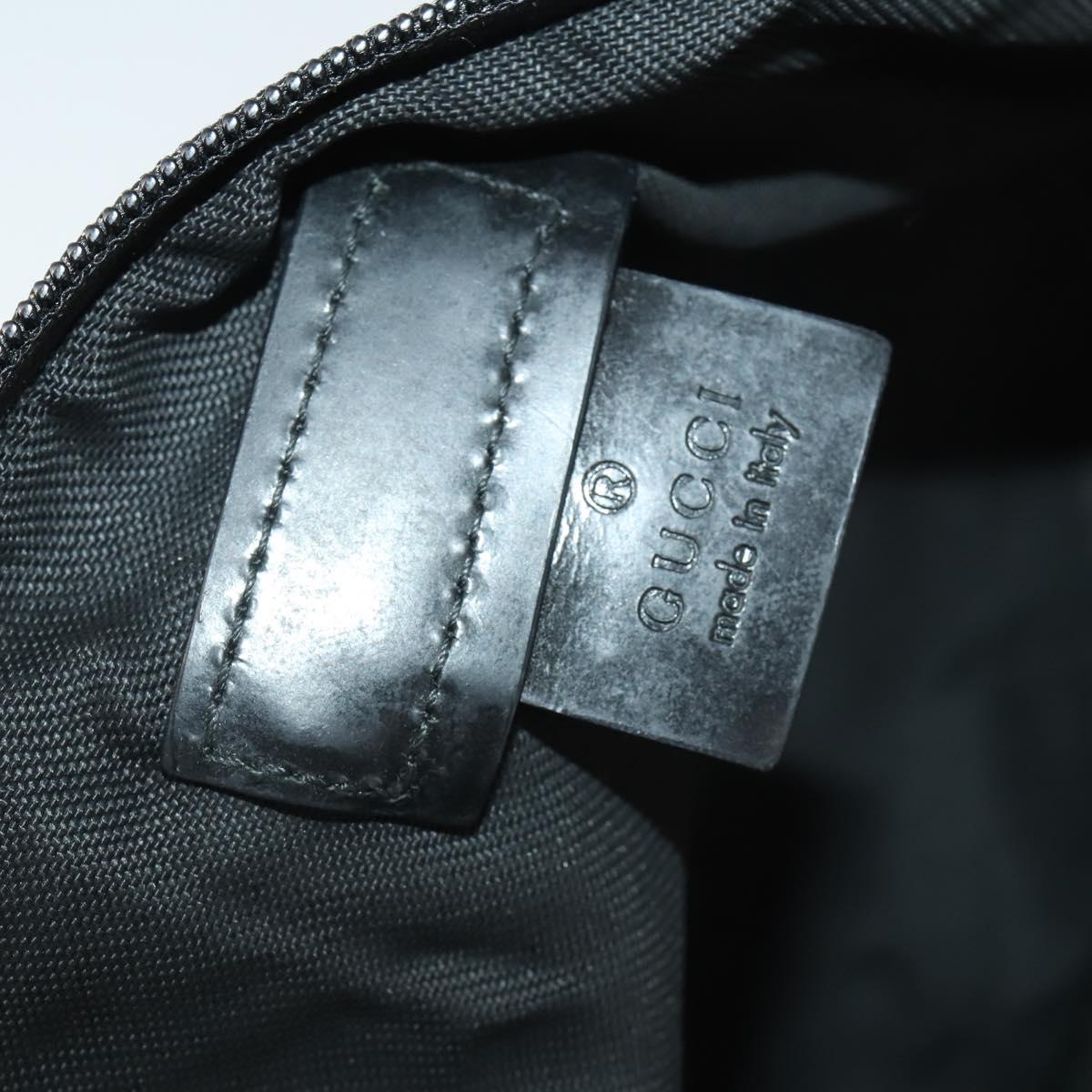 GUCCI Boston Bag Nylon Black Silver 012 0387 Auth 173869