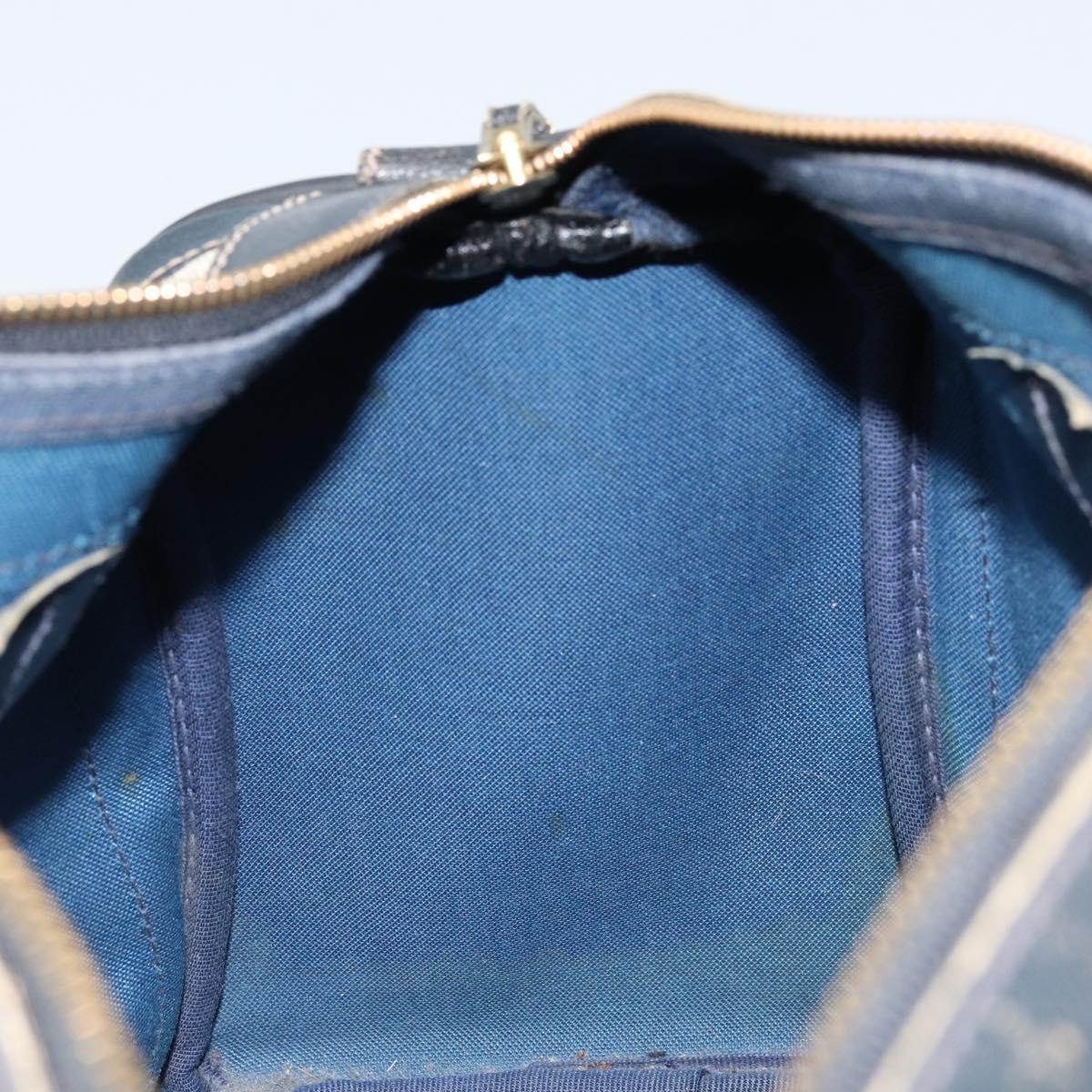 GUCCI GG Supreme Sherry Line Hand Bag PVC Navy Gold Red Auth 173870