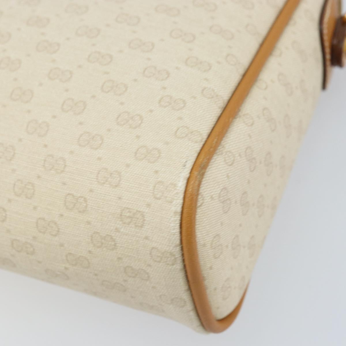 GUCCI Micro GG Supreme Shoulder Bag PVC White Gold 007 39 0014 Auth 173875