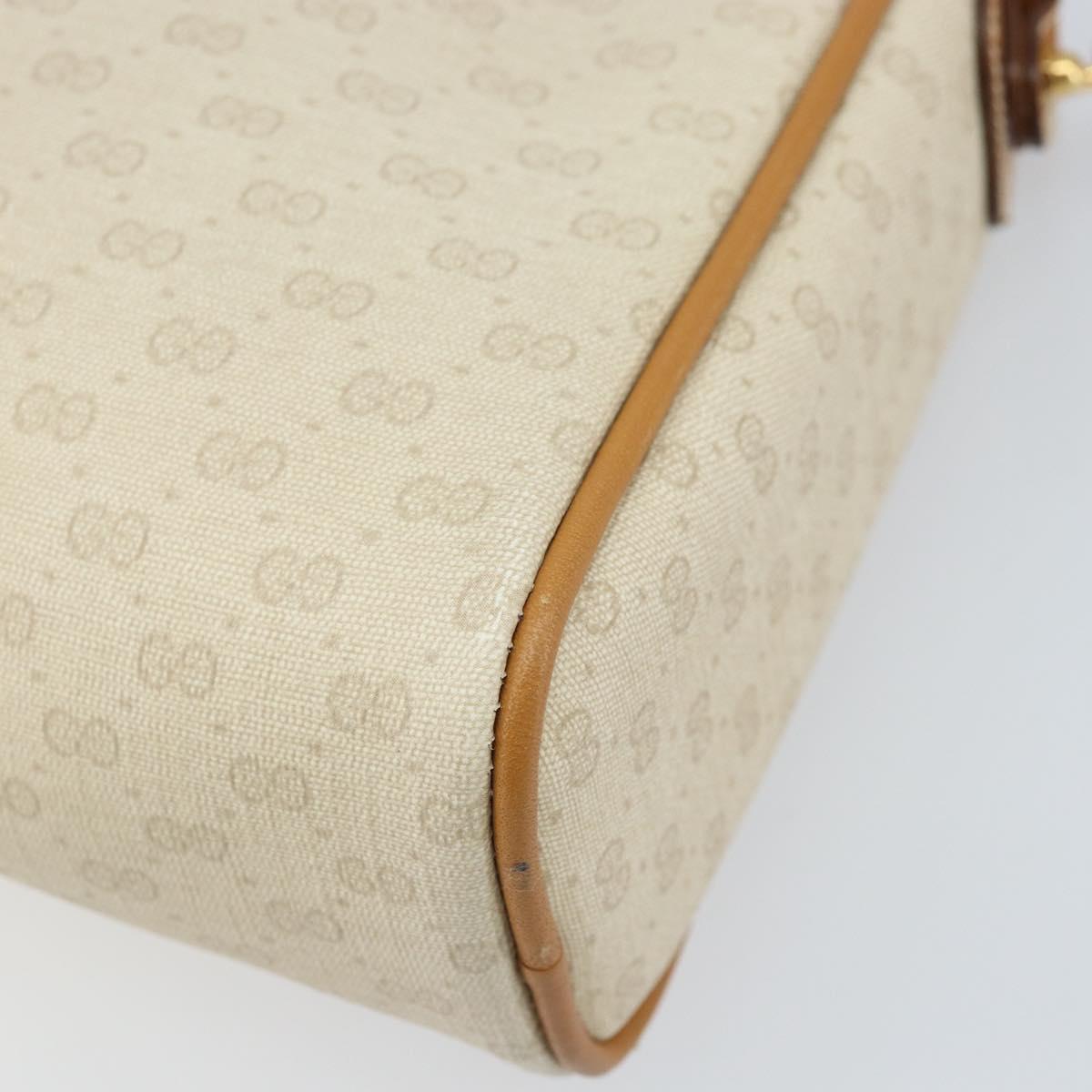 GUCCI Micro GG Supreme Shoulder Bag PVC White Gold 007 39 0014 Auth 173875