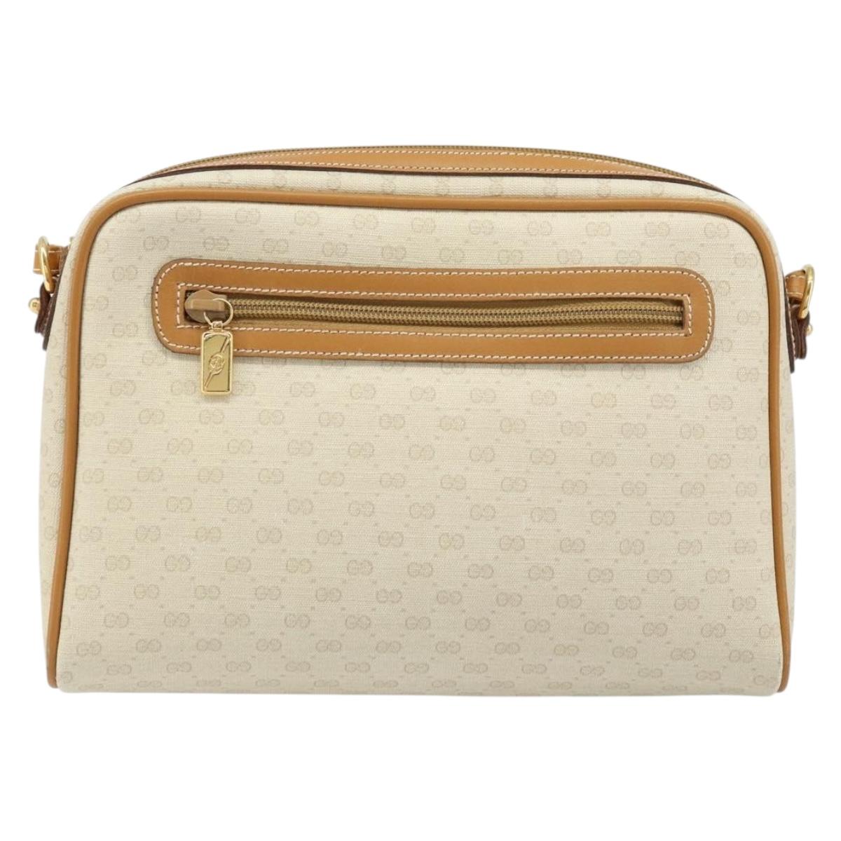 GUCCI Micro GG Supreme Shoulder Bag PVC White Gold 007 39 0014 Auth 173875