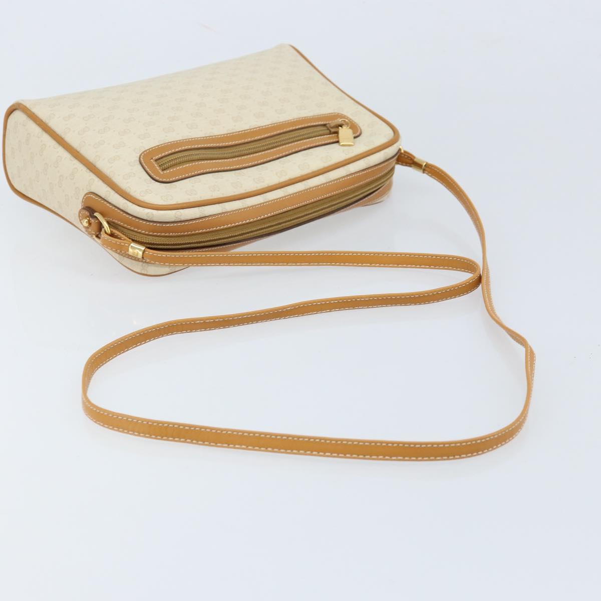 GUCCI Micro GG Supreme Shoulder Bag PVC White Gold 007 39 0014 Auth 173875