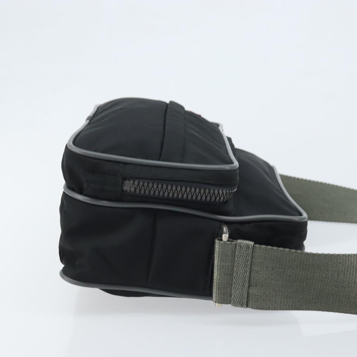 PRADA Sports Shoulder Bag Nylon Black Silver Auth 173877