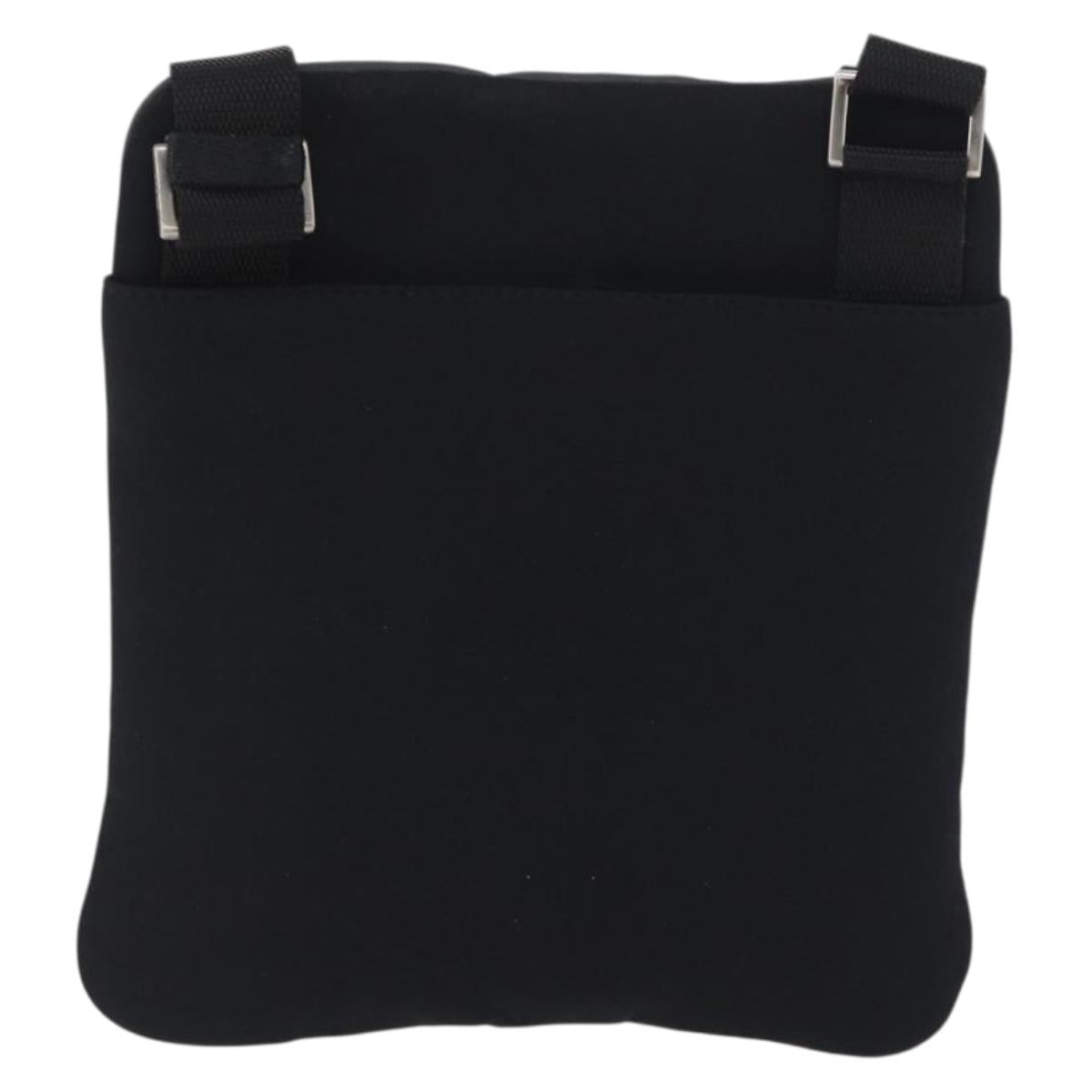 PRADA Sports Shoulder Bag Canvas Black Silver Auth 173881