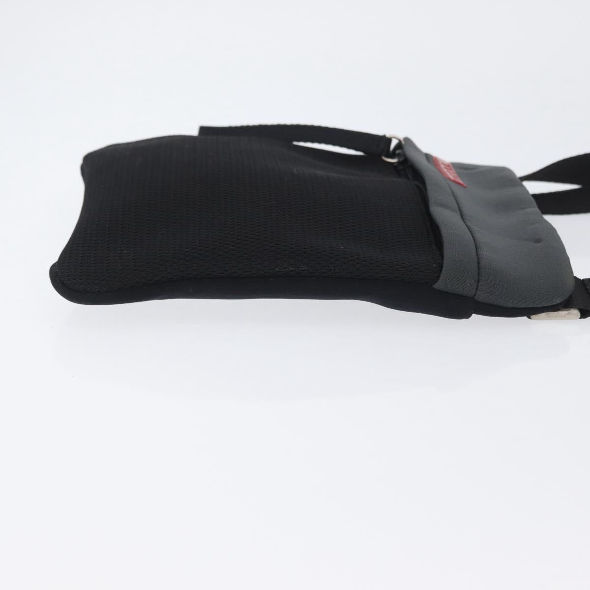 PRADA Sports Shoulder Bag Canvas Black Silver Auth 173881