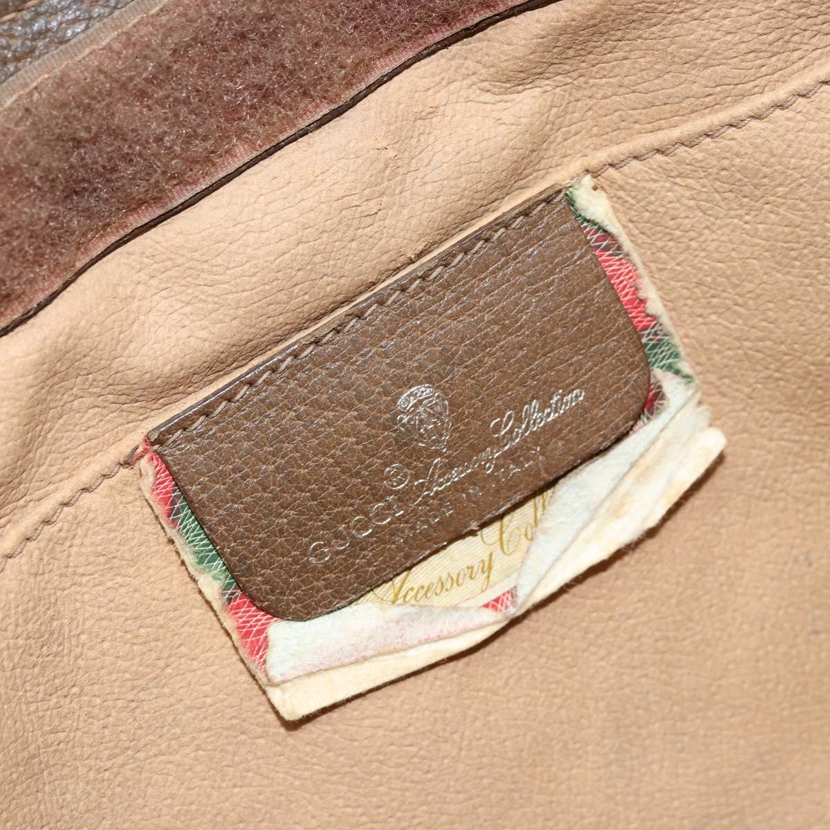 GUCCI GG Supreme Web Sherry Line Clutch Bag PVC Beige Gold 89 01 033 Auth 173882