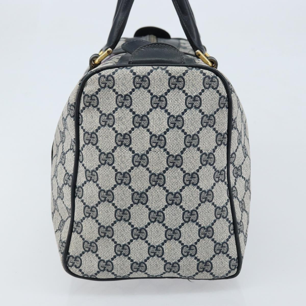 GUCCI GG Supreme Sherry Line Hand Bag PVC Navy Red Auth 173883