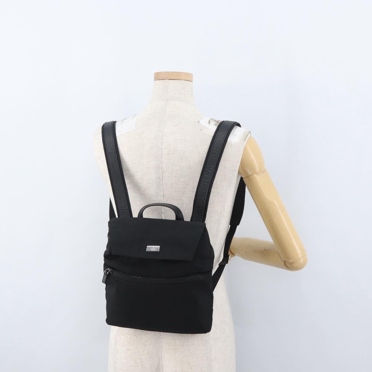 GUCCI Backpack Nylon Black Silver 003 0242 Auth 173884