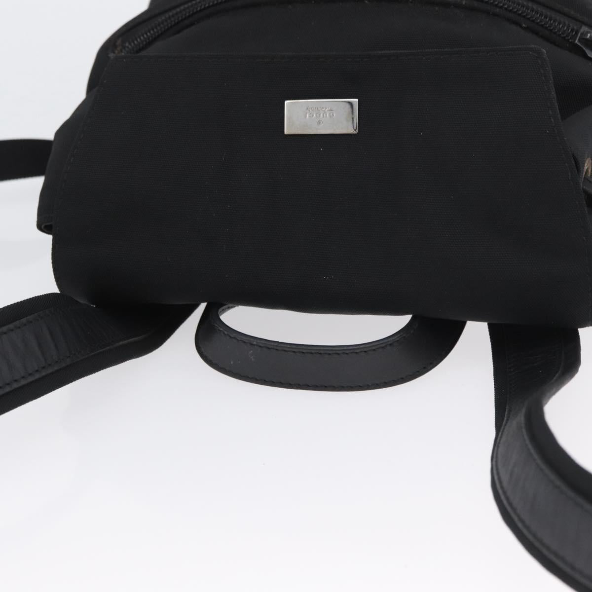 GUCCI Backpack Nylon Black Silver 003 0242 Auth 173884
