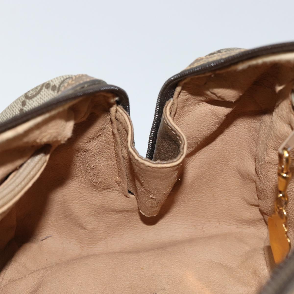 GUCCI GG Supreme Hand Bag PVC Beige Gold Auth 173885