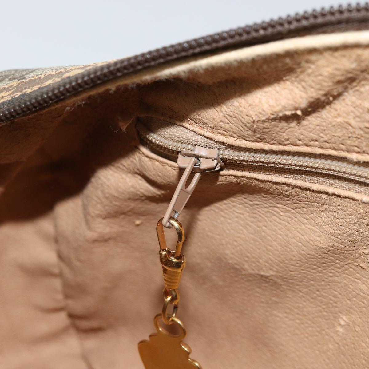 GUCCI GG Supreme Hand Bag PVC Beige Gold Auth 173885