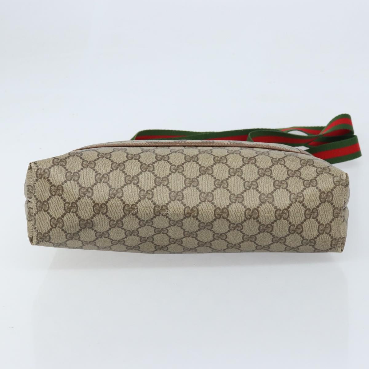GUCCI GG Supreme Web Sherry Line Tote Bag PVC Beige Gold 40 02 003 Auth 173900